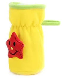 Babyhug Plush Bottle Cover Cute Star Motif Medium - Yellow