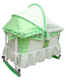بيبي بلس - سرير أطفال مع غطاء قابل للطي - أخضر