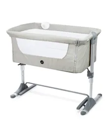 Jikel Nova Bedside Crib for Newborns - Grey, Adjustable Height & Angle, Attachable to Parent's Bed, with Rocking Function