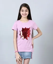 Neon Girl's Round Neck Short Sleeve T-shirt - Pink