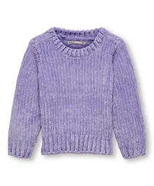 Only Kids - Mini Solid Colored Knitted Pullover - Purple