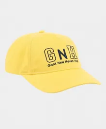 جانت - قبعة بتطريز أحرف G N H - أصفر