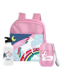 Essmak Unicorns Are Real Personalized Thermos and Backpack Set Pink - 11 Inches