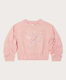 Monsoon Children Butterfly Crop Sweater - Pink