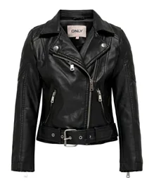 Only Kids Faux Leather Jacket - Black