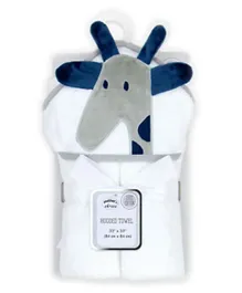 IKKXA - 3D Hooded Towel Giraffe - White & Blue