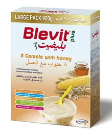 Blevit Plus - Baby Food 8 Cereal with Honey - 900g