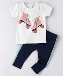 Lily and Jack T-Shirt and Leggings - White and Blue