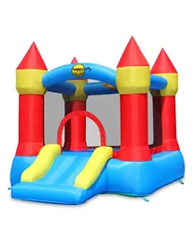 Happy Hop Castle Bouncer with Hoop & Slide - Multicolour