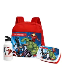 Essmak Marvel Avengers Personalized Backpack Set - 11 Inches