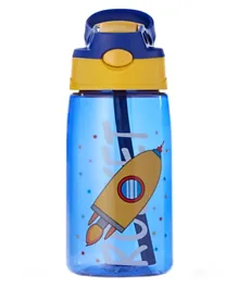 بونجور - زجاجة ماء  سيب بوكس للأطفال مع ماصة - أزرق - 400 مل