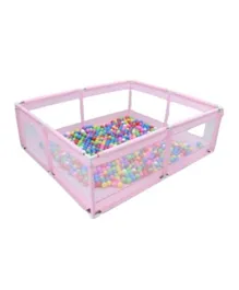 Dreeba Childrens Playpen With Balls And Handrails - Pink