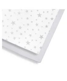Snuz Light Breathable and 100% Soft Jersey Cotton Fitted Sheets for Cot and Cot Bed Pack of 2 - Stars