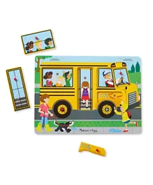 Melissa and Doug The Wheels on the Bus Sound Puzzle Yellow - 6 Pieces