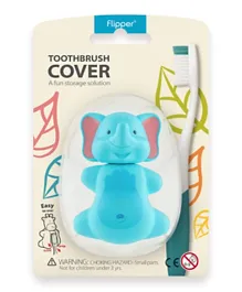 Flipper Fun Animal Hygienic Toothbrush Holder with Suction Cup - Elephant