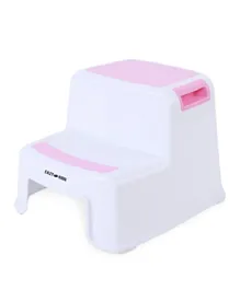 Eazy Kids Dual Height Step Stool for Toddlers - Pink, Lightweight, Non-Slip, Durable for Washing Hands & Potty Training, 36x33x26cm