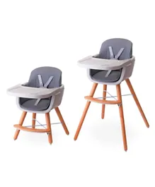 تيكنوم - كرسي اطفال خشبي مرتفع  - رمادي