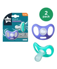 Tommee Tippee Advanced Sensitive Skin Soother Dummies Assorted - Pack of 2