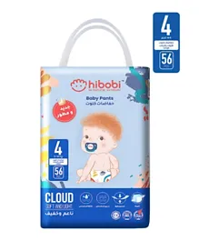 Hibobi -Ultra Soft Absorbent Pants Diapers - Size 4 - 9-14Kg - 56 Pcs