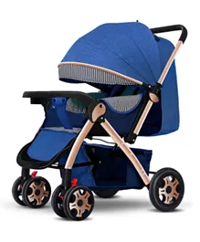 جينيريك - عربة اطفال دريبا  بهيكل ستانلس ستيل 9912 - أزرق