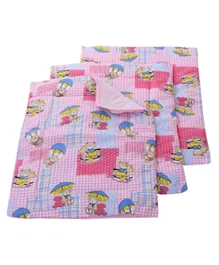 Babyhug Multi Purpose Baby Mat Teddy Bear Print Set Of 4 - Pink