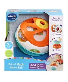 VTech 3-in-1 Magic Move Ball - Stimulating Light & Sound Toy for Babies 6M+, Interactive Learning, 22.5x17.8x21.6cm, Versatile Play