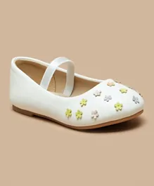 Flora Bella By Shoexpress - Floral Embellished Mary Jane Shoes - White