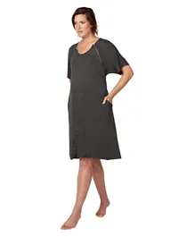 Frida Mom Delivery and Nursing Gown Full Coverage in The Back - Grey