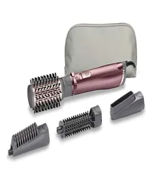 Babyliss Hair Rotating Brush Set with Pouch, Compact & Slim Handle, 5-Pack Styling Tools for Trendy Looks