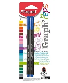 ميبد - أقلام جراف بيبس فاين لاينر متعددة الألوان  - عبوة من 2