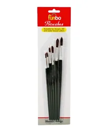 Funbo Water Color Short Brushes - Pack of 6