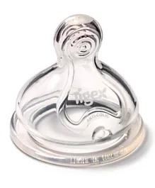 Tigex - Transition+ Wide Neck Silicone Teats - Clear
