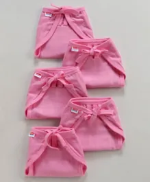 Babyhug U Shape Reusable Muslin Nappy Set Lace Large Pink - Pack Of 5