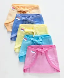 Babyhug U Shape Reusable Muslin Nappy Set Lace Medium Pack Of 5 - Multicolor