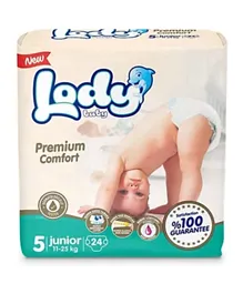 Lody Baby Premium Comfort Diapers Medium Pack Size 5 - 24 Pieces