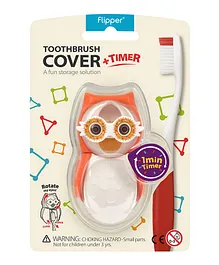 Flipper Hygienic Toothbrush Holder with 1-minute Timer - Owl Orange