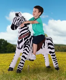 Toby'sToy Gidygo Cycle Kids Operated Zebra Ride On - Black and White