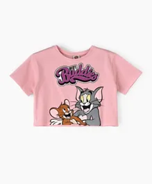 UrbanHaul X Warner Bros Tom & Jerry Crop Top - Pink