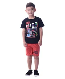 Victor and Jane - Boys 2-Piece Set With Short Sleeve T-Shirt & Shorts - Multi