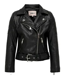 Only Kids Faux Leather Jacket - Black