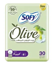 Sofy - Olive Slim Large Pads With Wings - 30 Pads