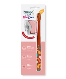 Flipper Twigo Toothbrush with Cover - Flora Pink