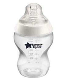 Tommee Tippee Closer to Nature Slow-Flow Baby Bottles with Anti-Colic Valve Clear - 260mL