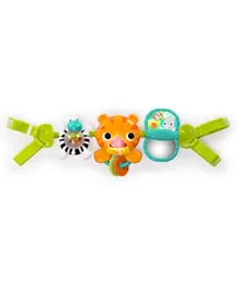 Bright Starts Take Along Carrier Toy Bar, Green - Musical & Light-Up Activity Center for Baby, Fits Most Carriers, 3M+