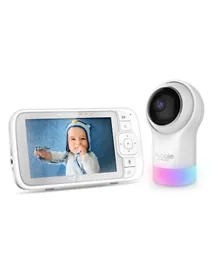 هابل - شاشة مراقبة الطفل الذكية مع كاميرا  كونيكتيد برنسري بال جلو - أبيض