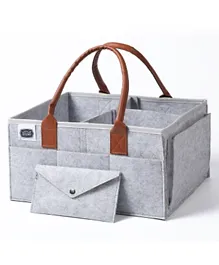 ليتل ستوري - حقيبة منظم حفاضات  متوسطة الحجم و حقيبة صغيرة  - رمادي