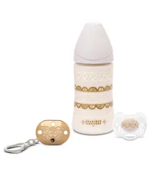 Suavinex Feeding Bottle And Soother With Clip White  - 270ml