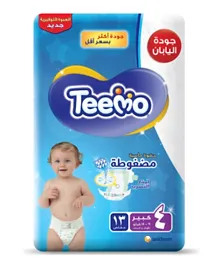 Teemo  Diapers, Size 4 Large, 9-18 Kg, Saving Pack, 13 Count