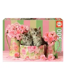 Educa Puzzles Kitten with Roses - 500 Pieces