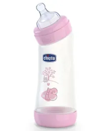 Chicco Well-Being Angled Regular Flow Feeding Bottle Pink - 250 ml